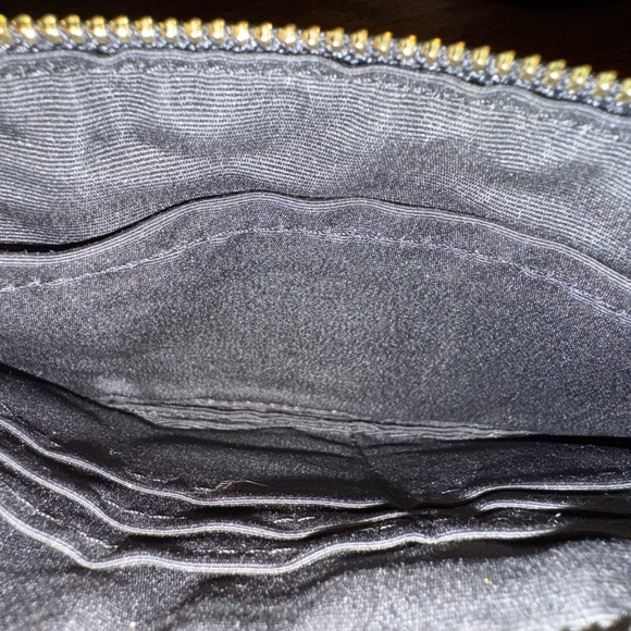 Coach Black Crossgrain Leather Corner Zip Wristlet | Card Slots